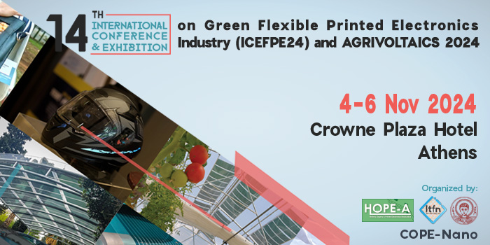 14th International Conference & Exhibition on Green Flexible Printed Electronics Industry (ICEFPE24) with AGRIVOLTAICS 2024